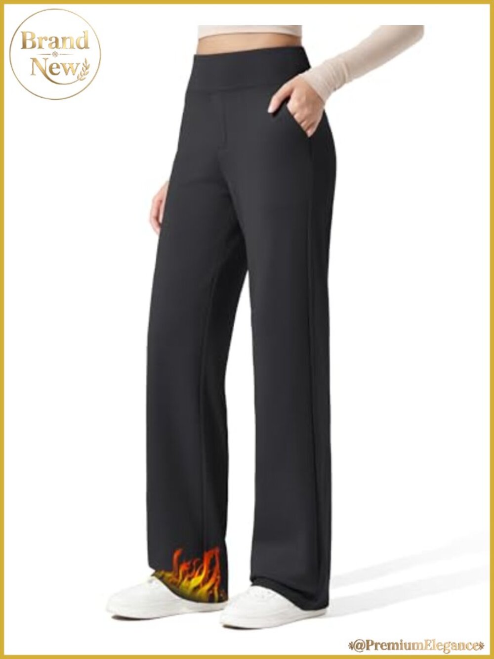 Fleece Lined Wide Leg Sweatpants Thermal Work Dressy Casual